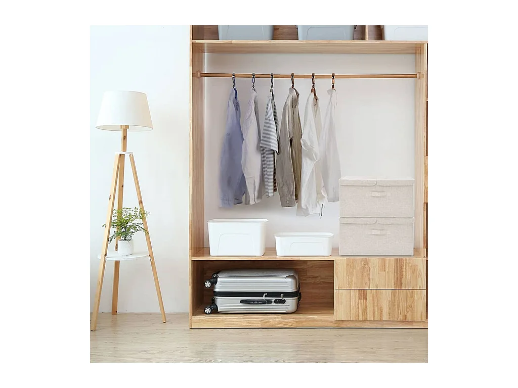 Boîtes de rangement 2 pcs Tissu 50x30x25 cm Crème