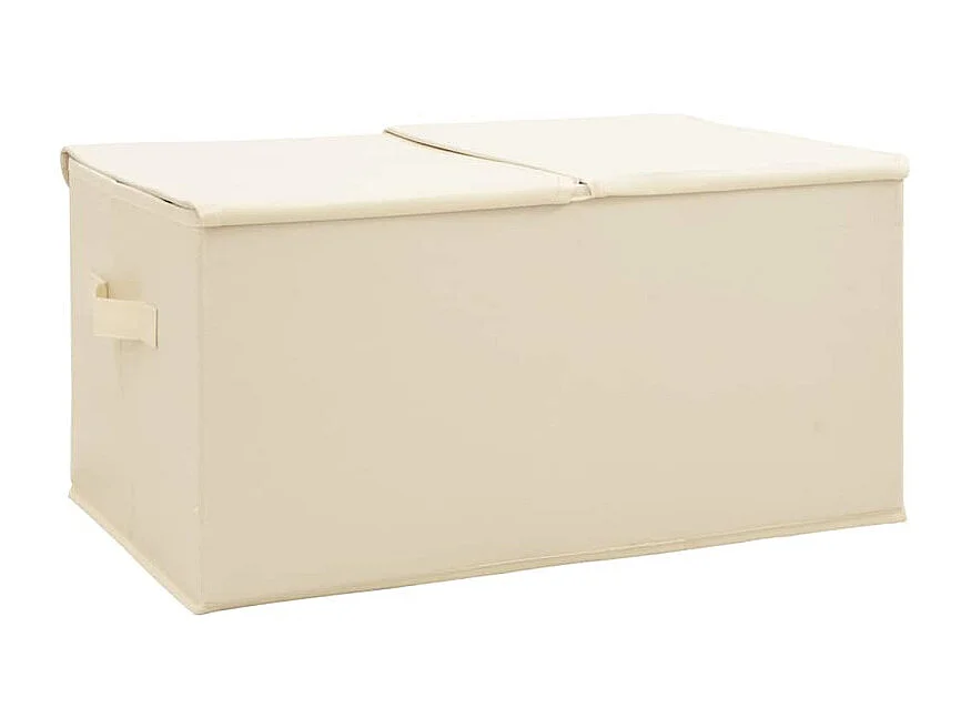 Boîtes de rangement 2 pcs Tissu 50x30x25 cm Crème