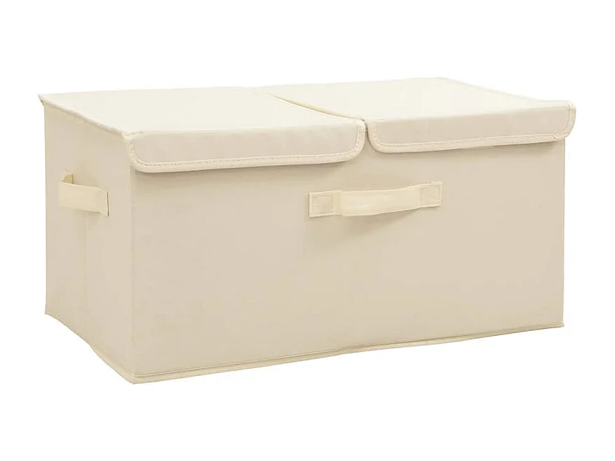 Aufbewahrungsboxen 2 Stk. Stoff 50x30x25 cm Creme