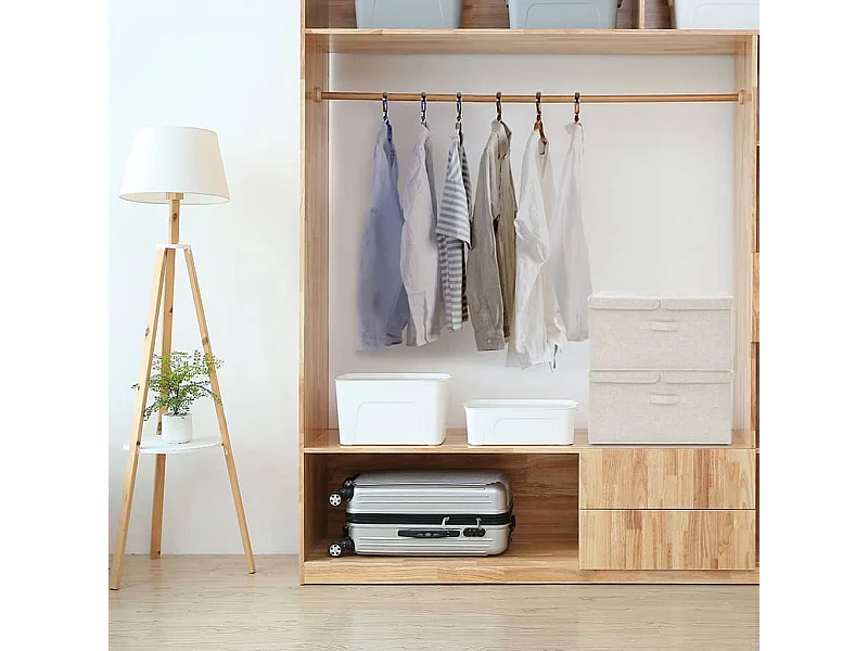 Aufbewahrungsboxen 2 Stk. Stoff 50x30x25 cm Creme