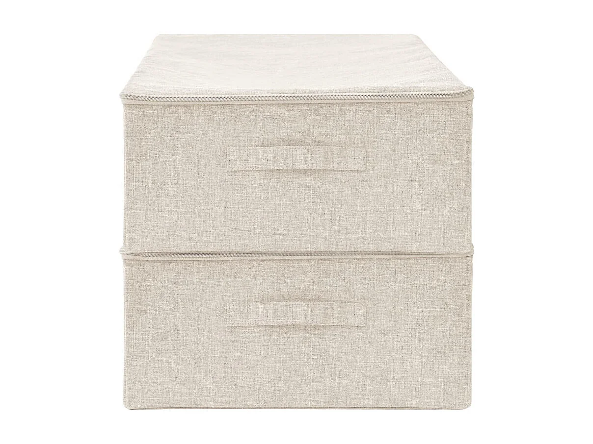 Boîtes de rangement 2 pcs Tissu 70x40x18 cm Crème