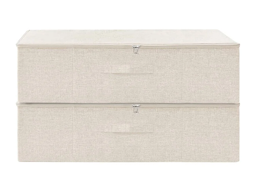 Aufbewahrungsboxen 2 Stk. Stoff 70x40x18 cm Creme