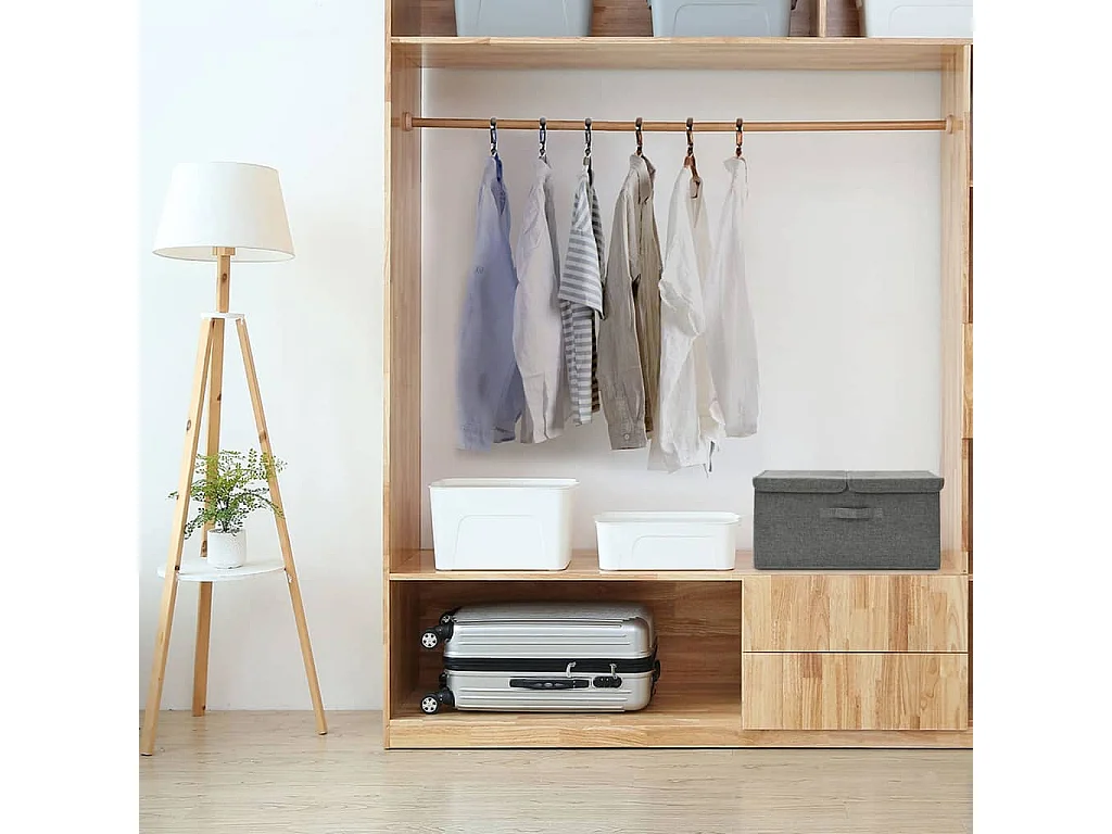 Aufbewahrungsbox Stoff 50x30x25 cm Anthrazit