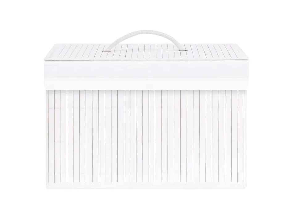Conjunto de 4 Caixas de Arrumação em Bambu Branco para Organização