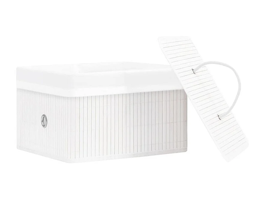 Bambus Aufbewahrungsboxen 4 Stk. Weiß