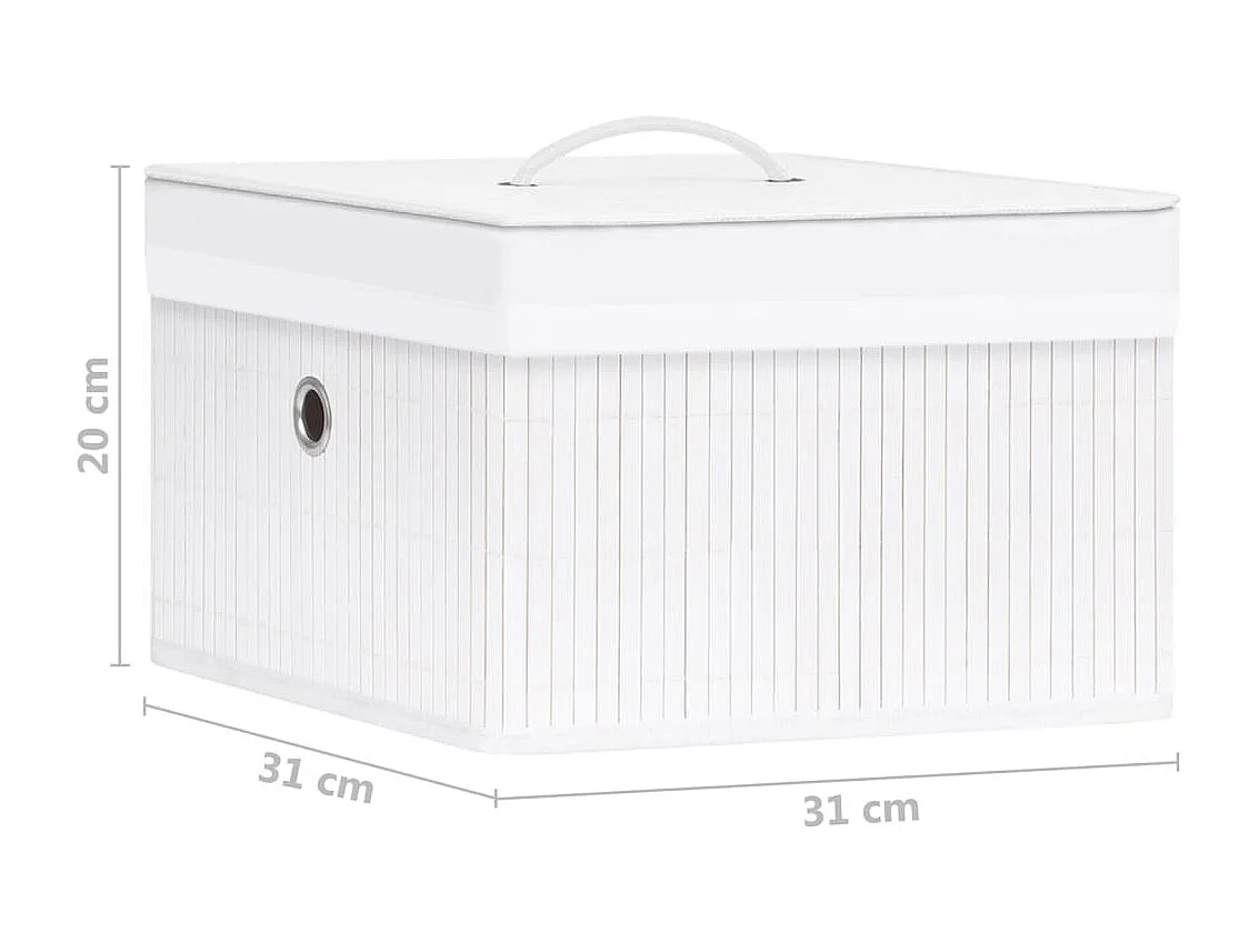 Bambus Aufbewahrungsboxen 4 Stk. Weiß