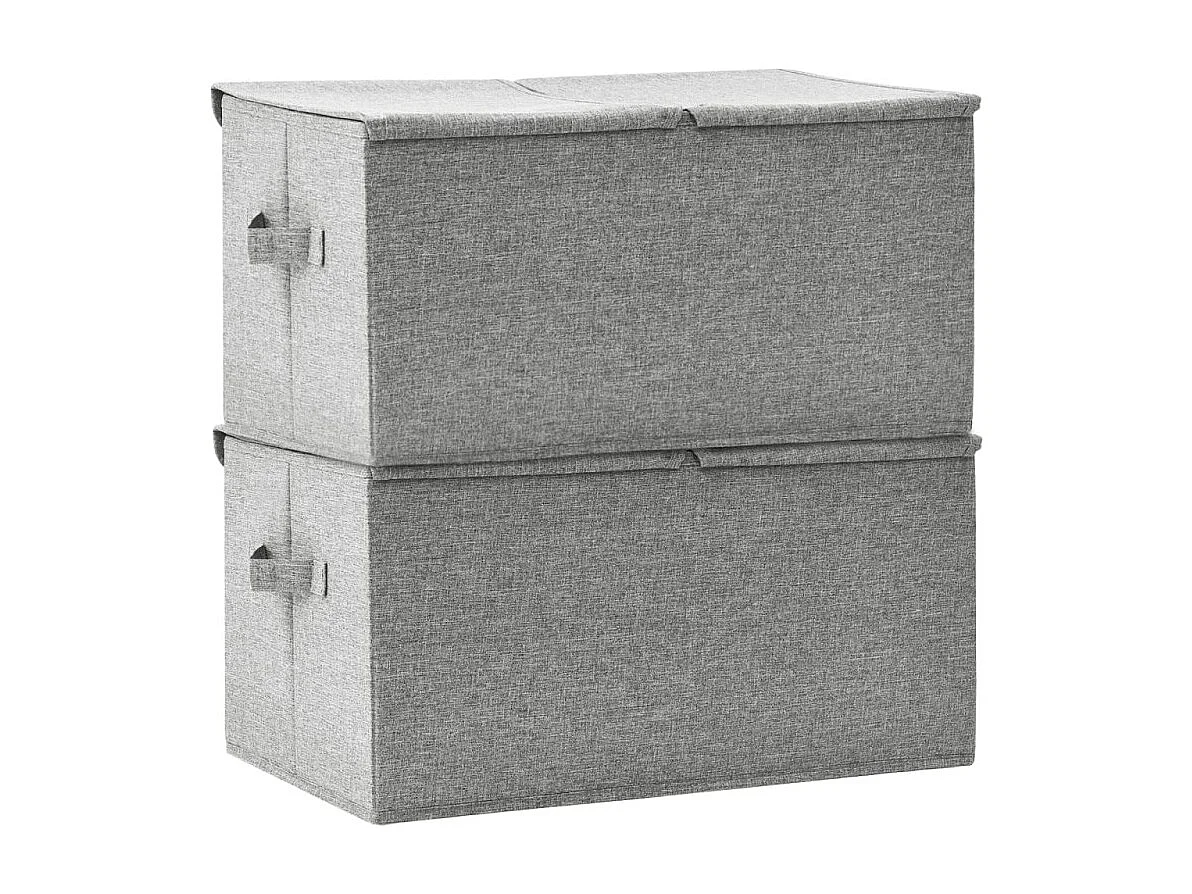 Boîtes de rangement 2 pcs Tissu 50x30x25 cm Gris