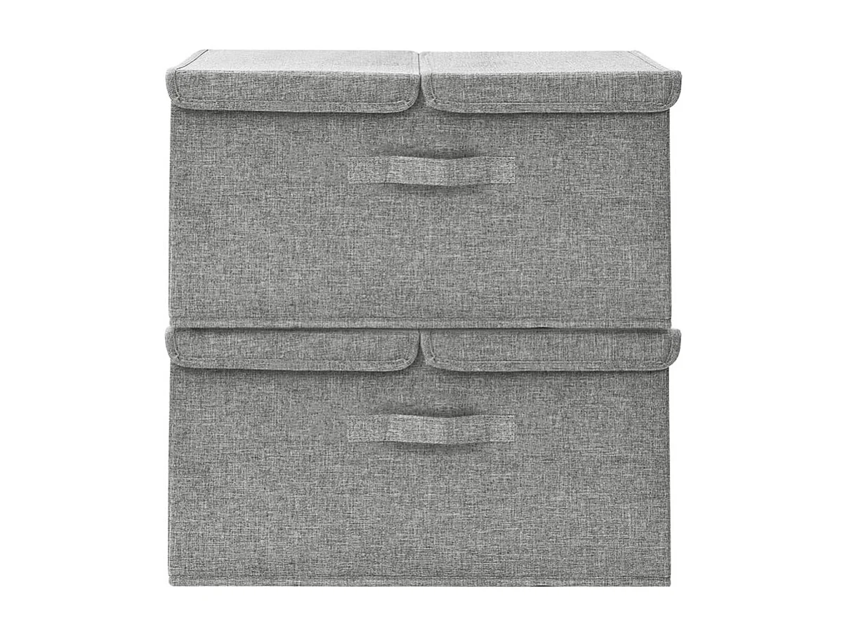 Aufbewahrungsboxen 2 Stk. Stoff 50x30x25 cm Grau