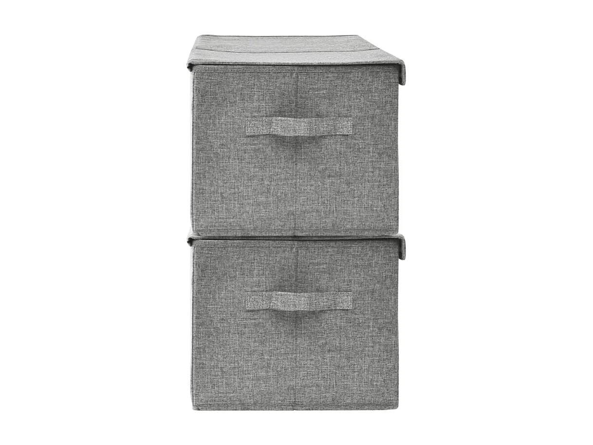 Aufbewahrungsboxen 2 Stk. Stoff 50x30x25 cm Grau