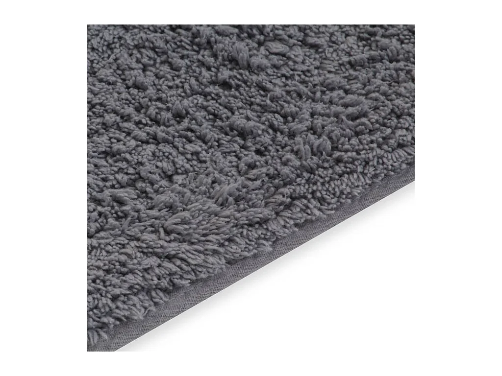 Tapis de salle de bain 2 pcs Tissu Gris