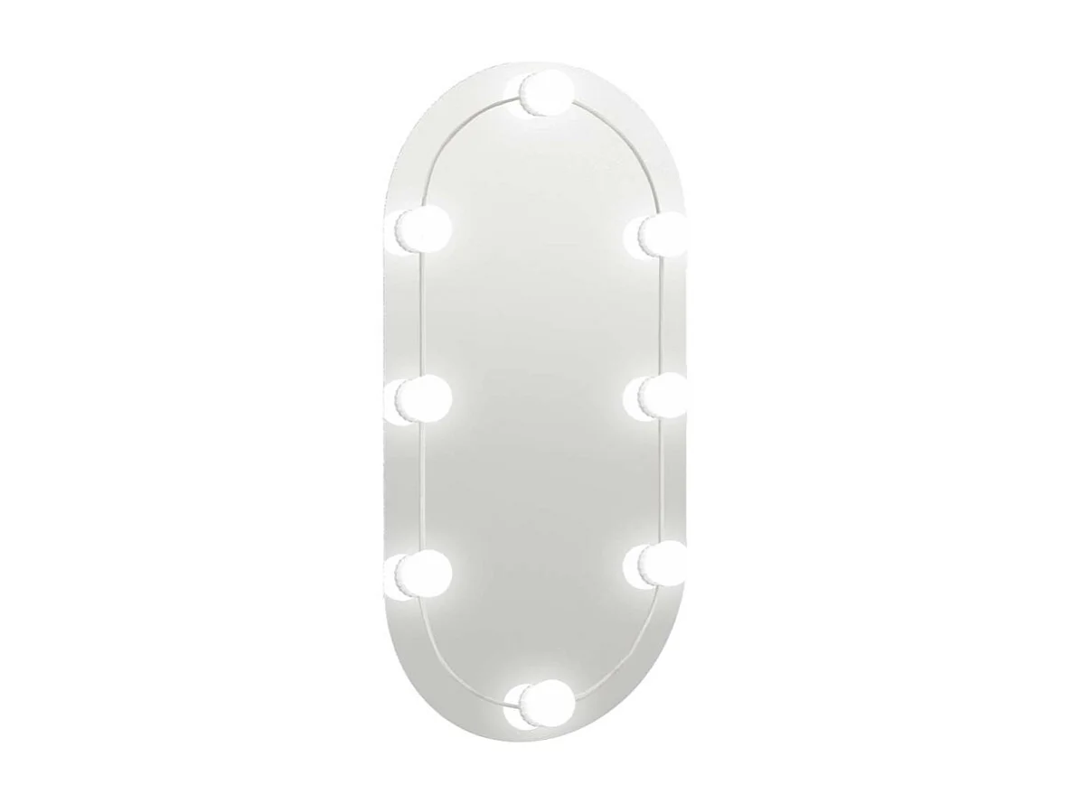 Espelho Oval com Luzes LED 80x40 cm para Banheiro e Maquilhagem