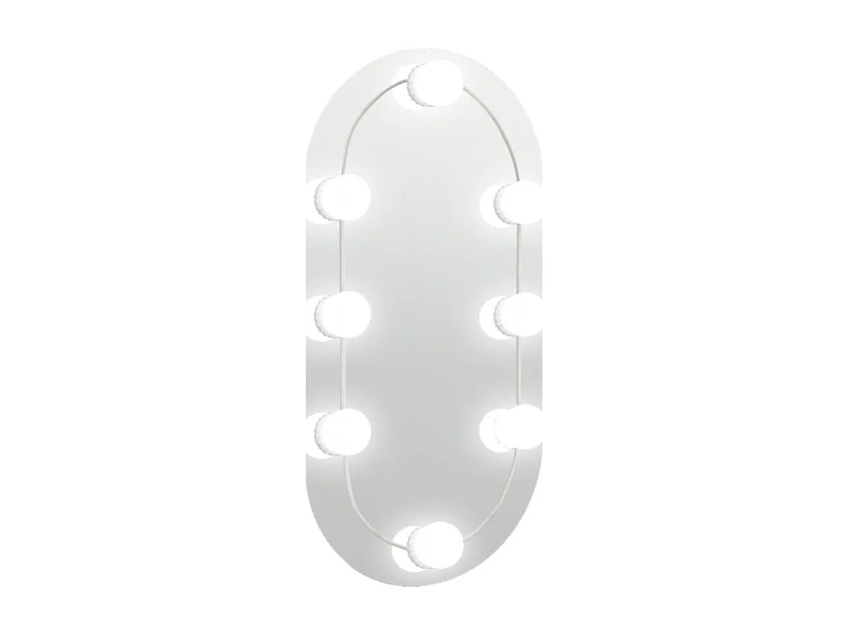 Espelho Oval com Luzes LED de 40x20 cm para Maquilhagem e Decoração
