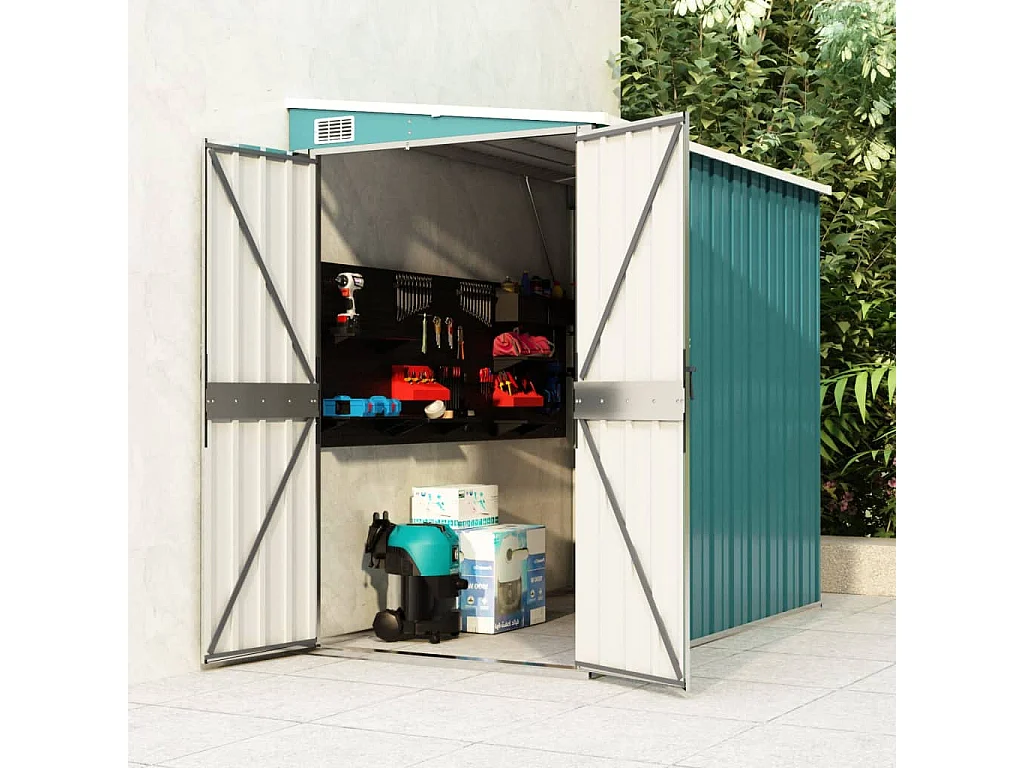 Abrigo Suspenso para Jardim em Aço Galvanizado Verde - 118x194x178 cm