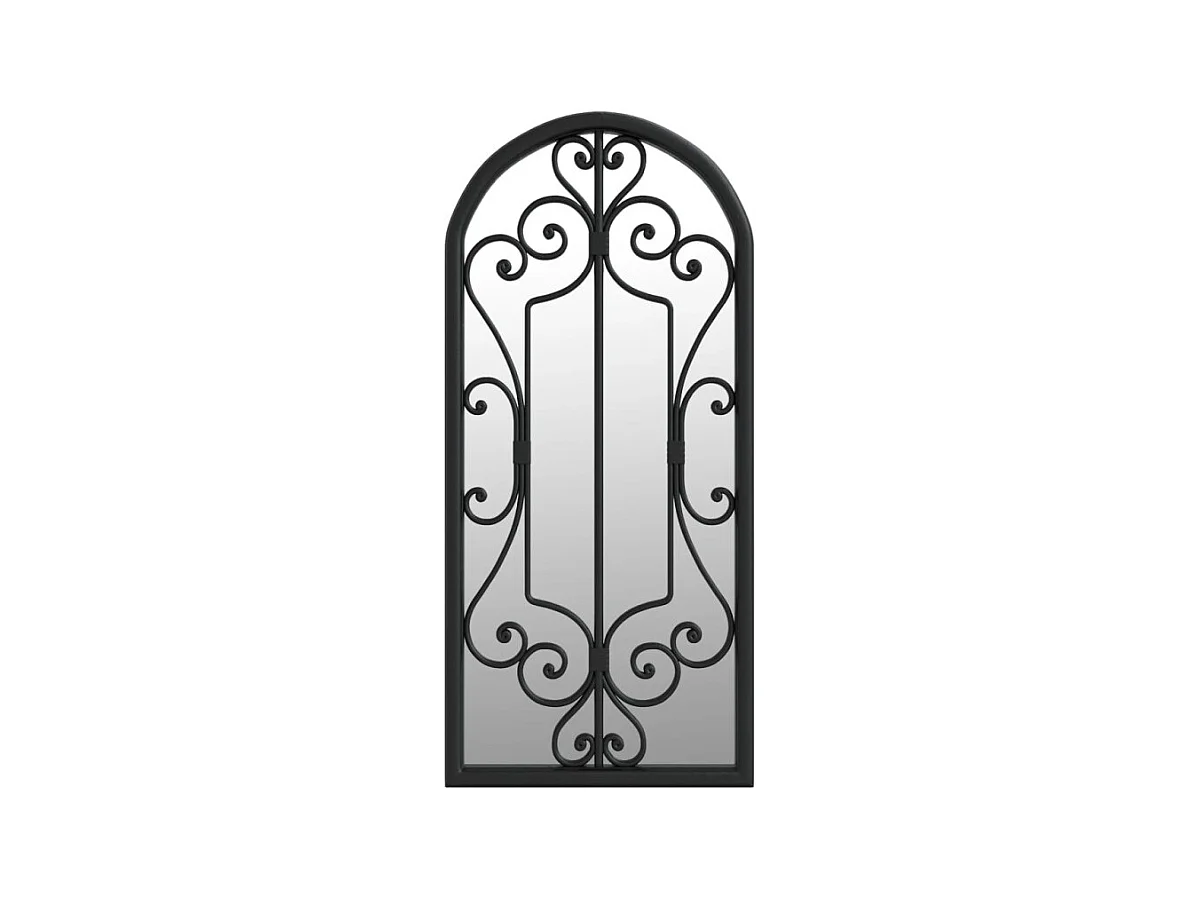 Miroir de jardin Noir 100x45 cm Fer pour utilisation extérieure