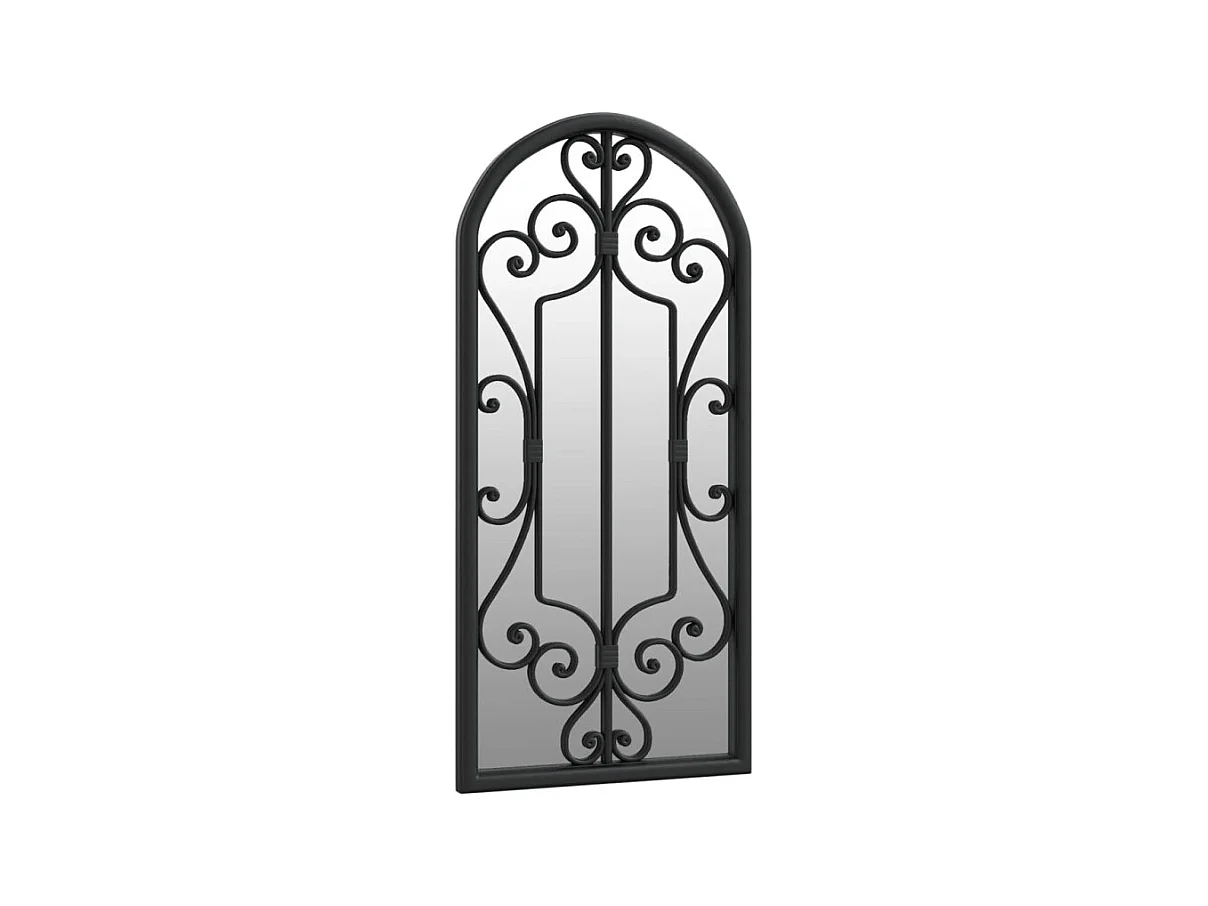 Miroir de jardin Noir 100x45 cm Fer pour utilisation extérieure