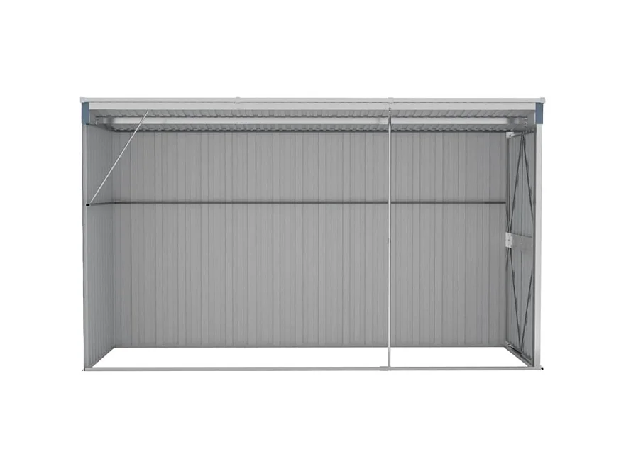 Anbauschuppen Grau 118x288x178 cm Verzinkter Stahl
