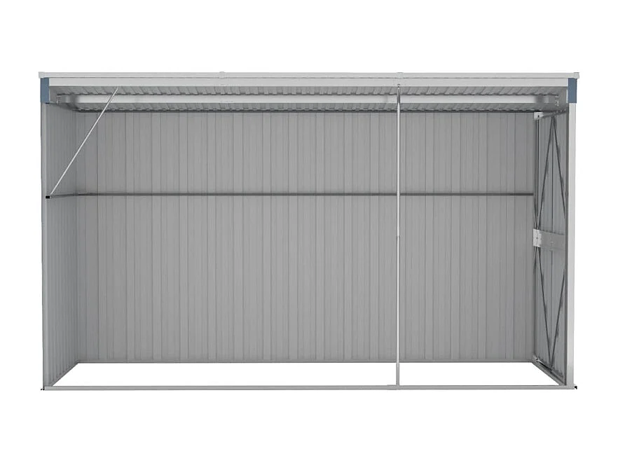 Anbauschuppen Grau 118x288x178 cm Verzinkter Stahl