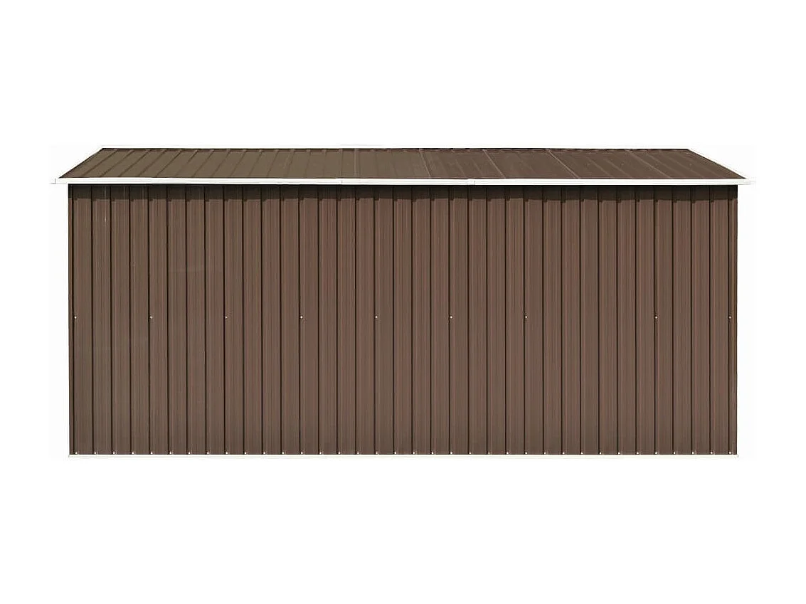 Abrigo de Jardim Metalizado Grande 257x392 cm em Castanho