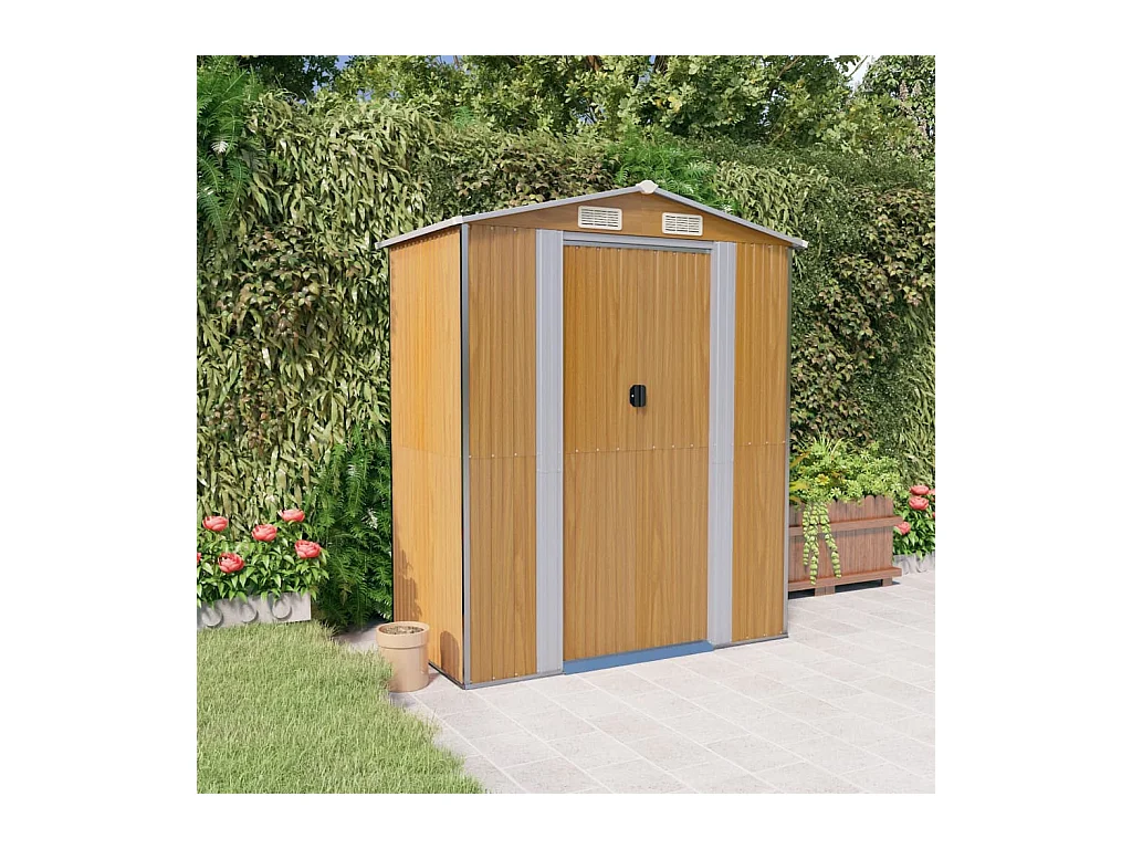 Abri de jardin Marron clair 192x108x223 cm Acier galvanisé