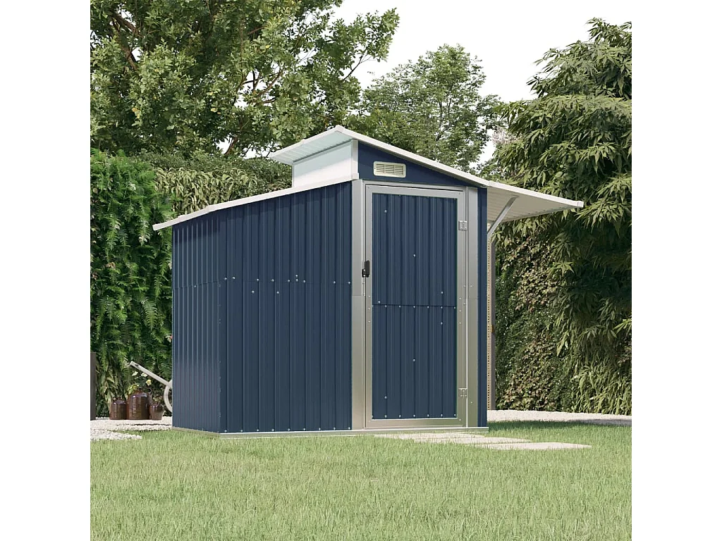 Geräteschuppen Anthrazit 270x130x208,5 cm Verzinkter Stahl