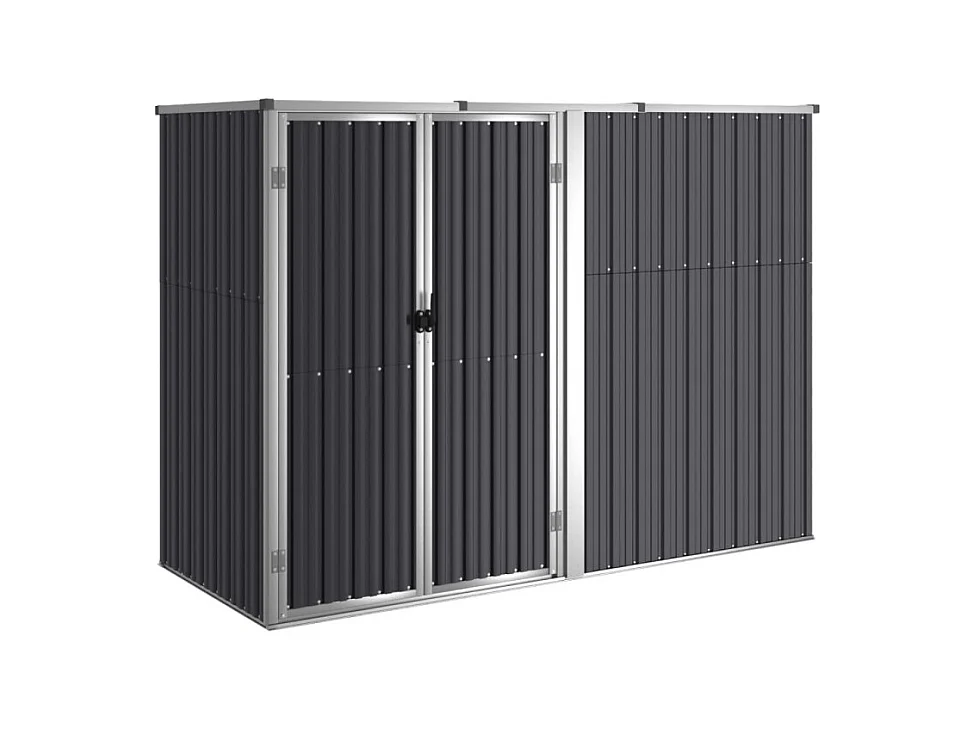Abri à outils de jardin anthracite 225x89x161cm acier galvanisé