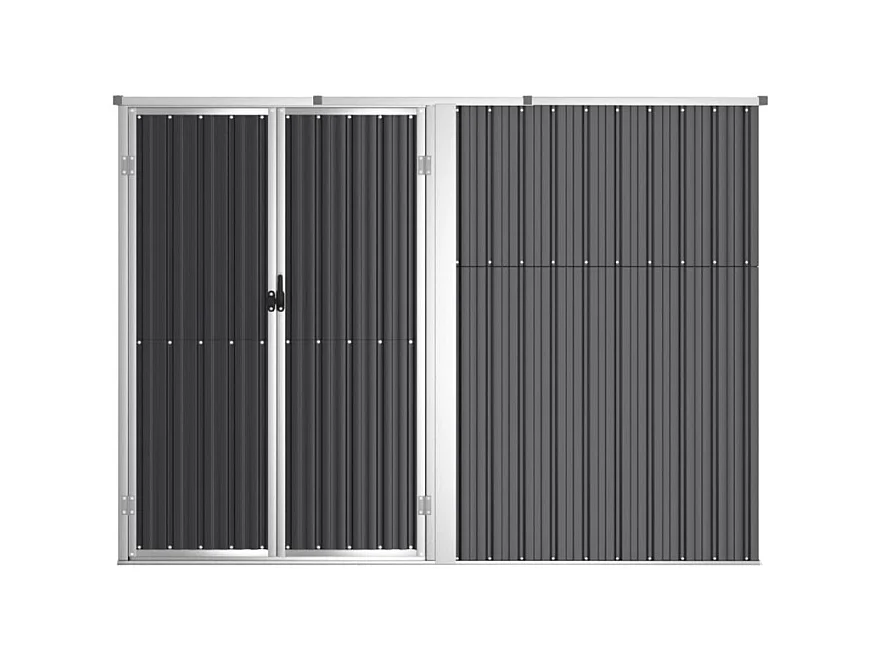 Abri à outils de jardin anthracite 225x89x161cm acier galvanisé