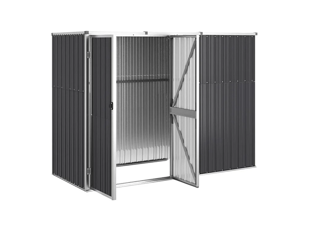 Abri à outils de jardin anthracite 225x89x161cm acier galvanisé