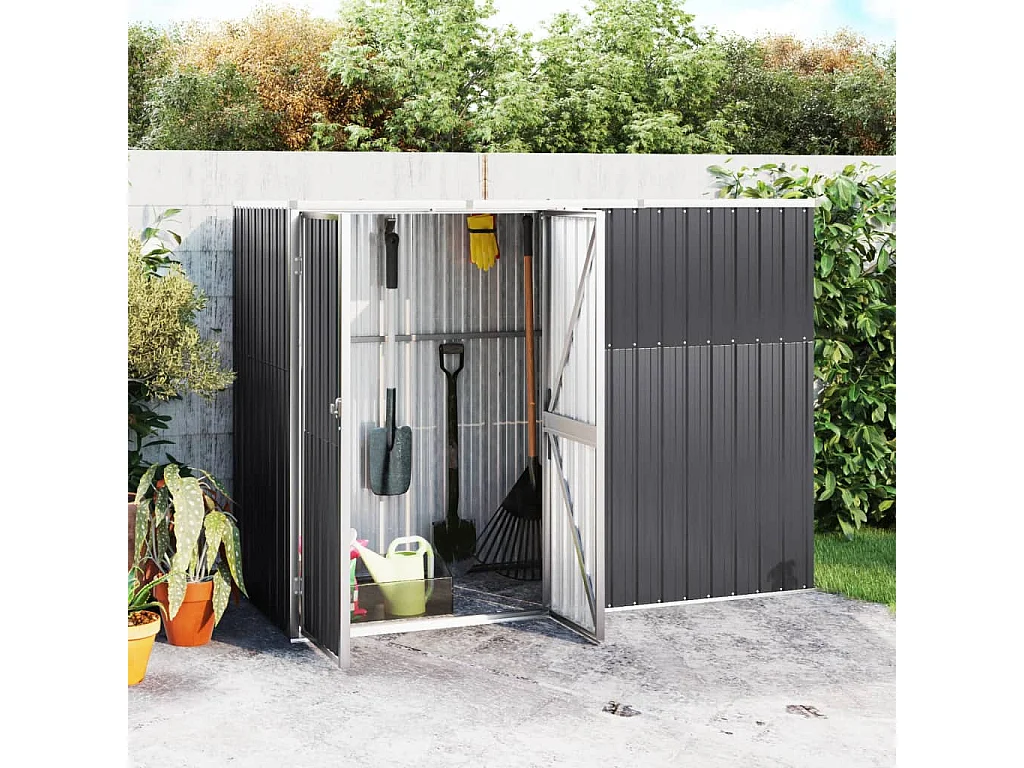 Gerätehaus Anthrazit 225x89x161 cm Verzinkter Stahl
