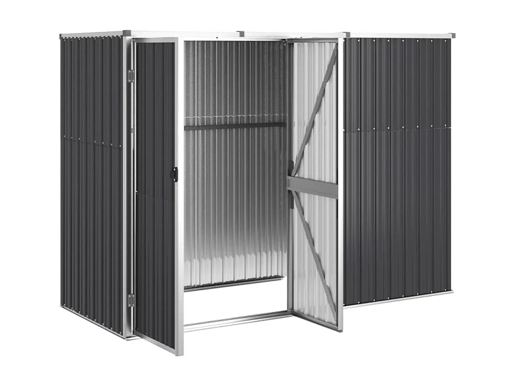 Gerätehaus Anthrazit 225x89x161 cm Verzinkter Stahl