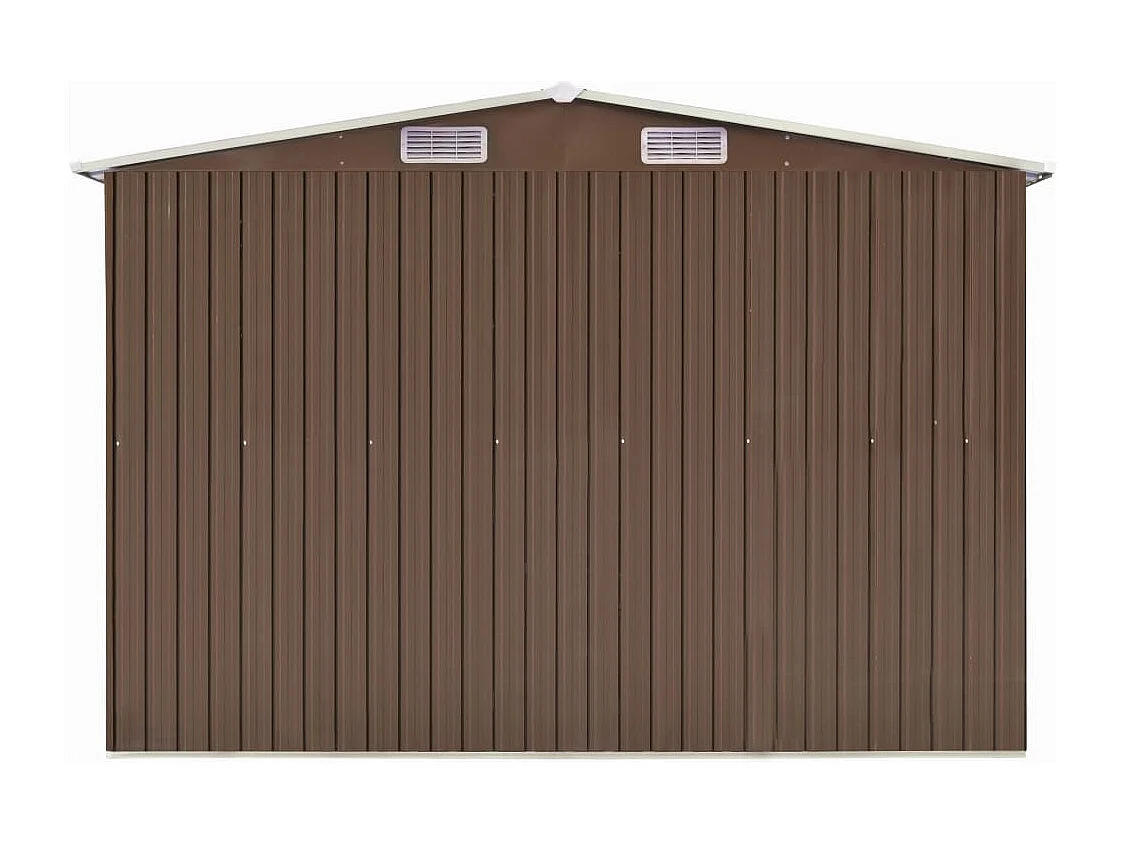 Abrigo de Jardim em Metal Castanho 257x580x181 cm para Armazenamento Seguro