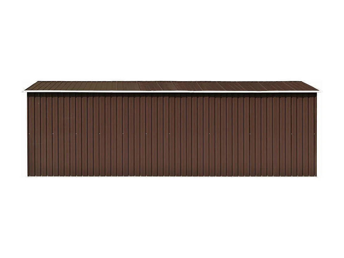Abrigo de Jardim em Metal Castanho 257x580x181 cm para Armazenamento Seguro