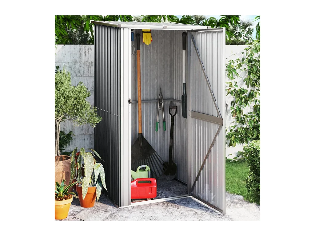 Abri de jardin Gris 118,5x97x209,5 cm Acier galvanisé