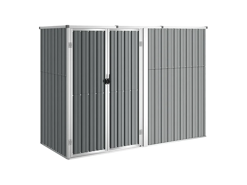 Gerätehaus Grau 225x89x161 cm Verzinkter Stahl