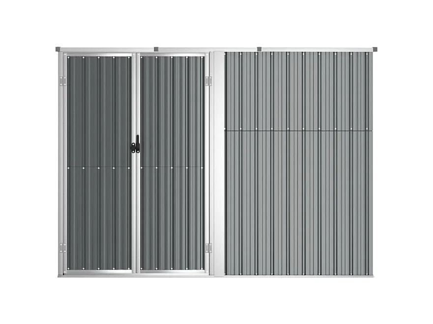 Gerätehaus Grau 225x89x161 cm Verzinkter Stahl