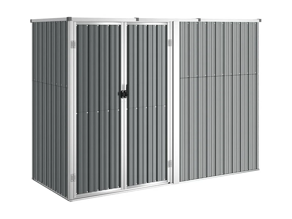 Abrigo de Ferramentas de Jardim em Aço Galvanizado Cinza - 225x89x161cm