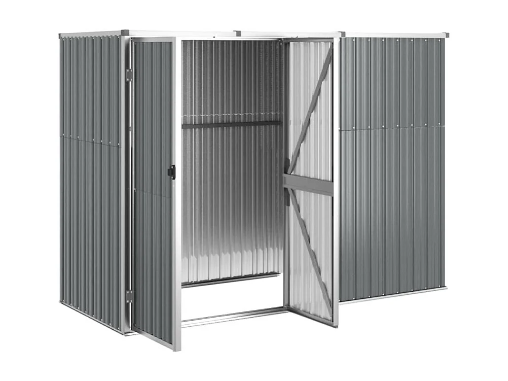 Abrigo de Ferramentas de Jardim em Aço Galvanizado Cinza - 225x89x161cm
