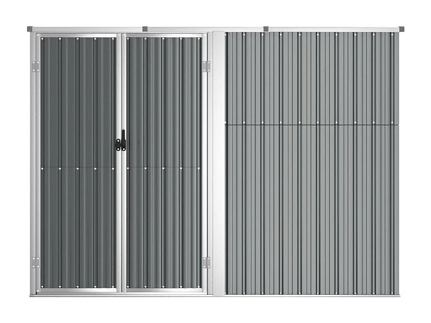 Abrigo de Ferramentas de Jardim em Aço Galvanizado Cinza - 225x89x161cm