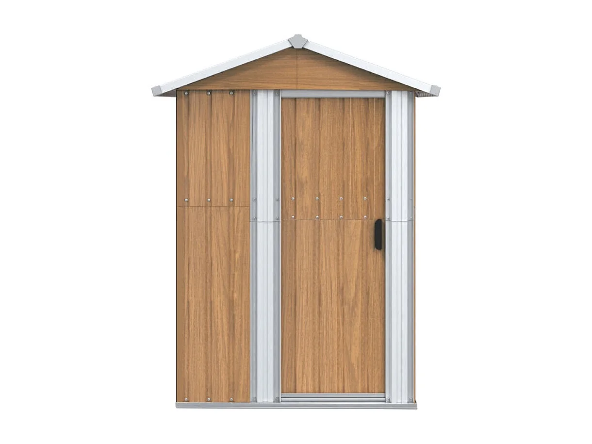 Abrigo de Jardim em Aço Galvanizado 126x97,5x177 cm Castanho - Perfeito para Armazenagem Exterior
