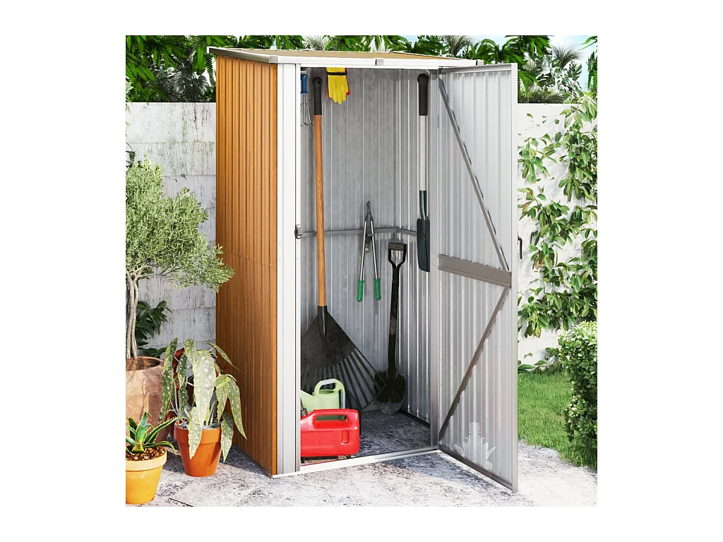 Abri de jardin Marron 118,5x97x209,5 cm Acier galvanisé