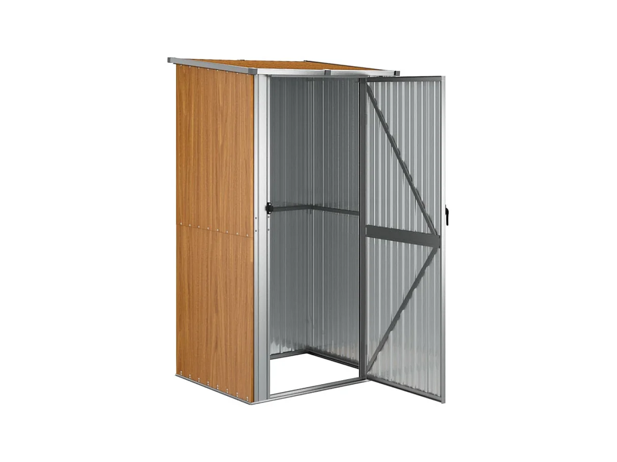 Abri de jardin Marron 118,5x97x209,5 cm Acier galvanisé
