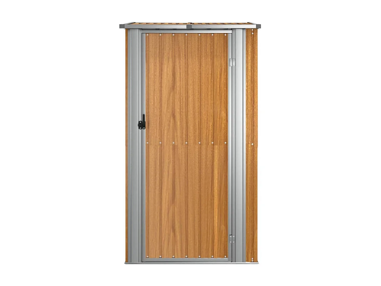 Abrigo de Jardim em Aço Galvanizado Castanho 118,5x97x209,5 cm para Armazenamento Seguro