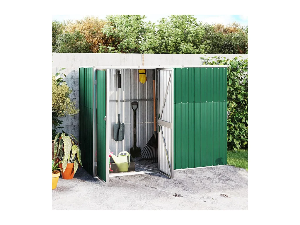 Abri à outils de jardin Vert 225x89x161 cm Acier galvanisé