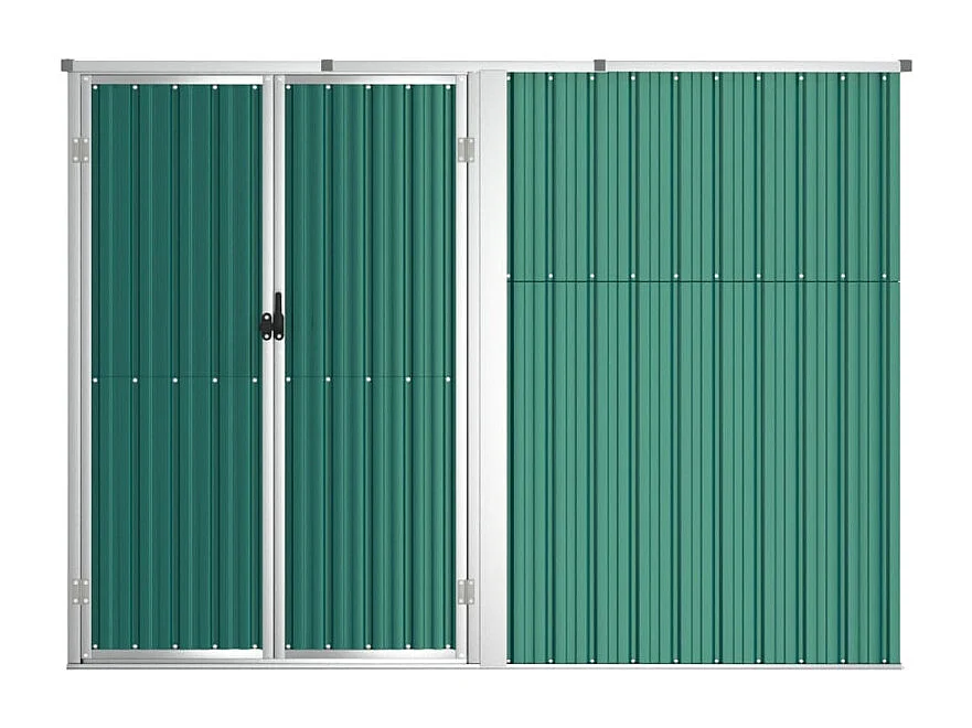 Abrigo de Ferramentas de Jardim em Aço Galvanizado Verde - 225x89x161cm