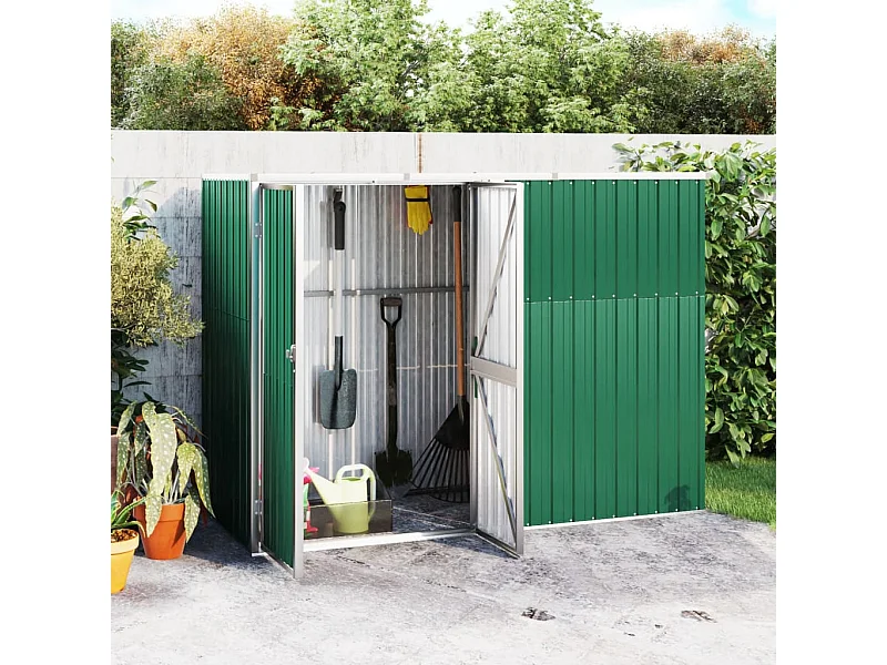 Abrigo de Ferramentas de Jardim em Aço Galvanizado Verde - 225x89x161cm