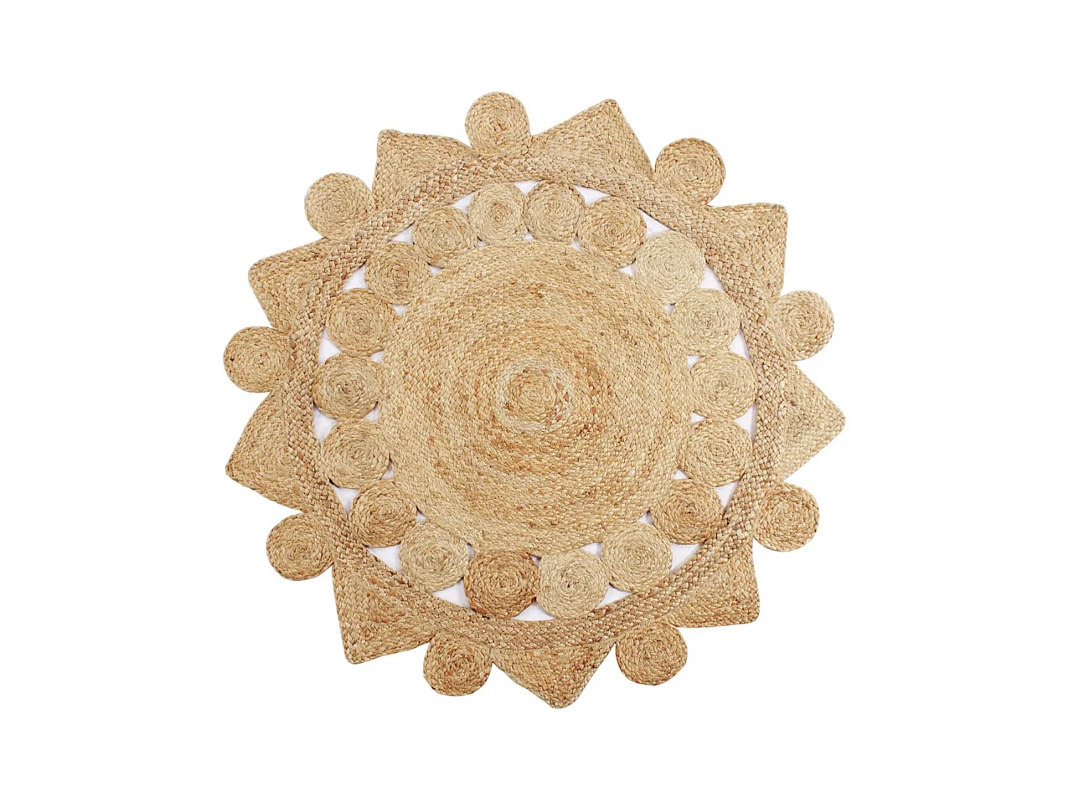 Tapis fait à la main Jute tressée 150 cm