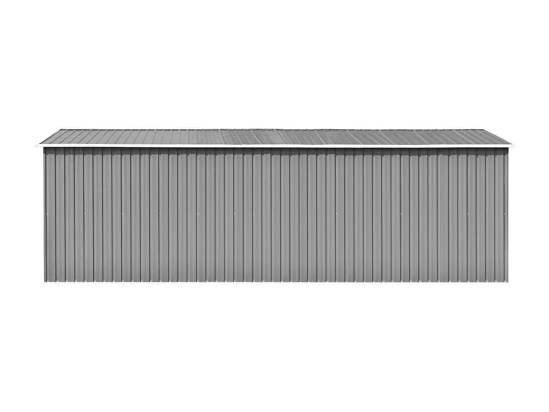 Abrigo de Jardim em Metal Cinzento - 257x580x181 cm para Armazenamento Seguro