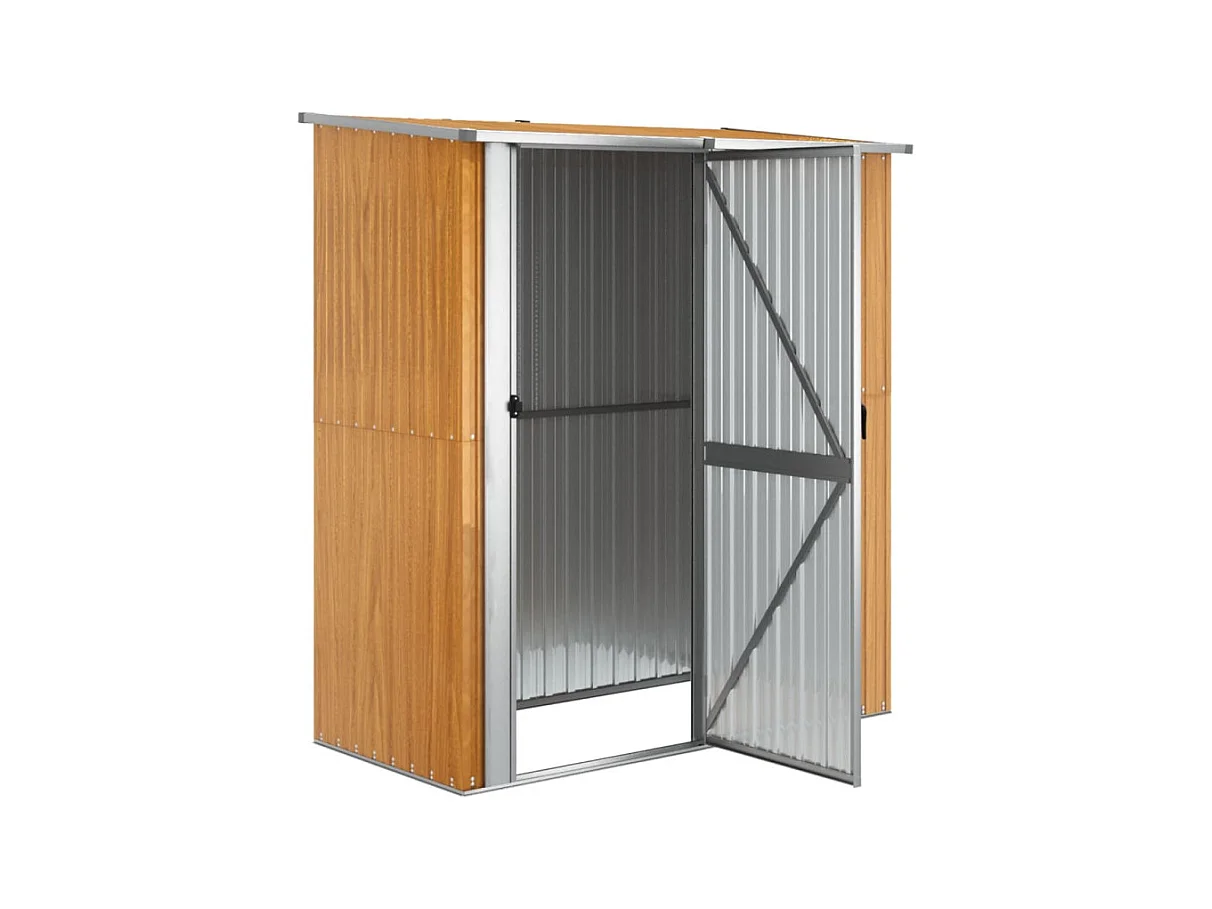 Abri de jardin 180,5x97x209,5 cm acier galvanisé aspect bois