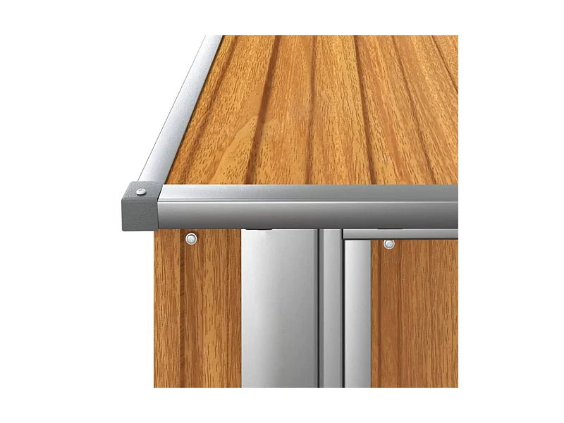 Abri de jardin 180,5x97x209,5 cm acier galvanisé aspect bois