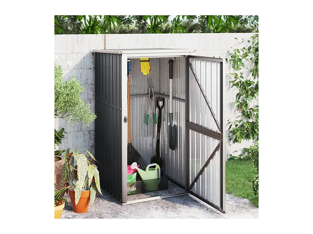 Abri à outils de jardin anthracite 88x89x161 cm acier galvanisé
