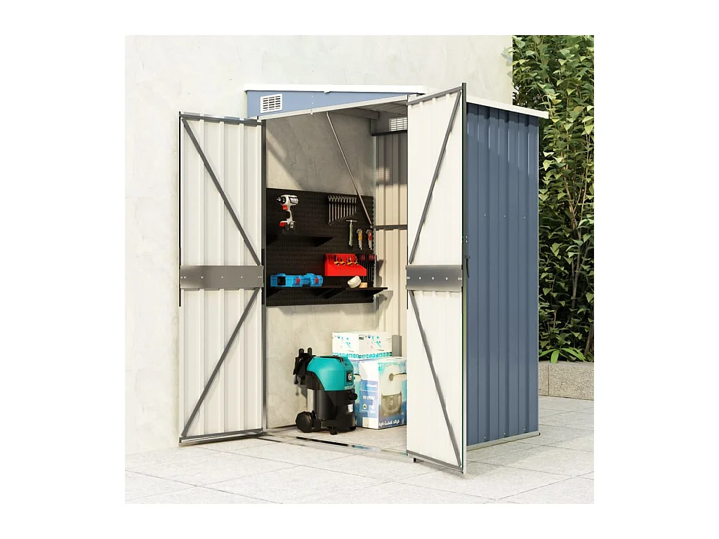 Anbauschuppen Grau 118x100x178 cm Verzinkter Stahl